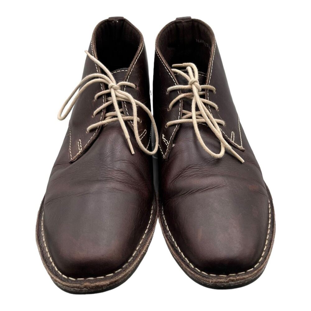 Steve‎ Madden Mens Hamilten Lace Up Brown Leather Boots Shoes Sz 8.5 EUC
